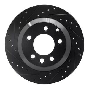 Brake Rotor Drilled And‎ Slotted Black Disc 633-74048L